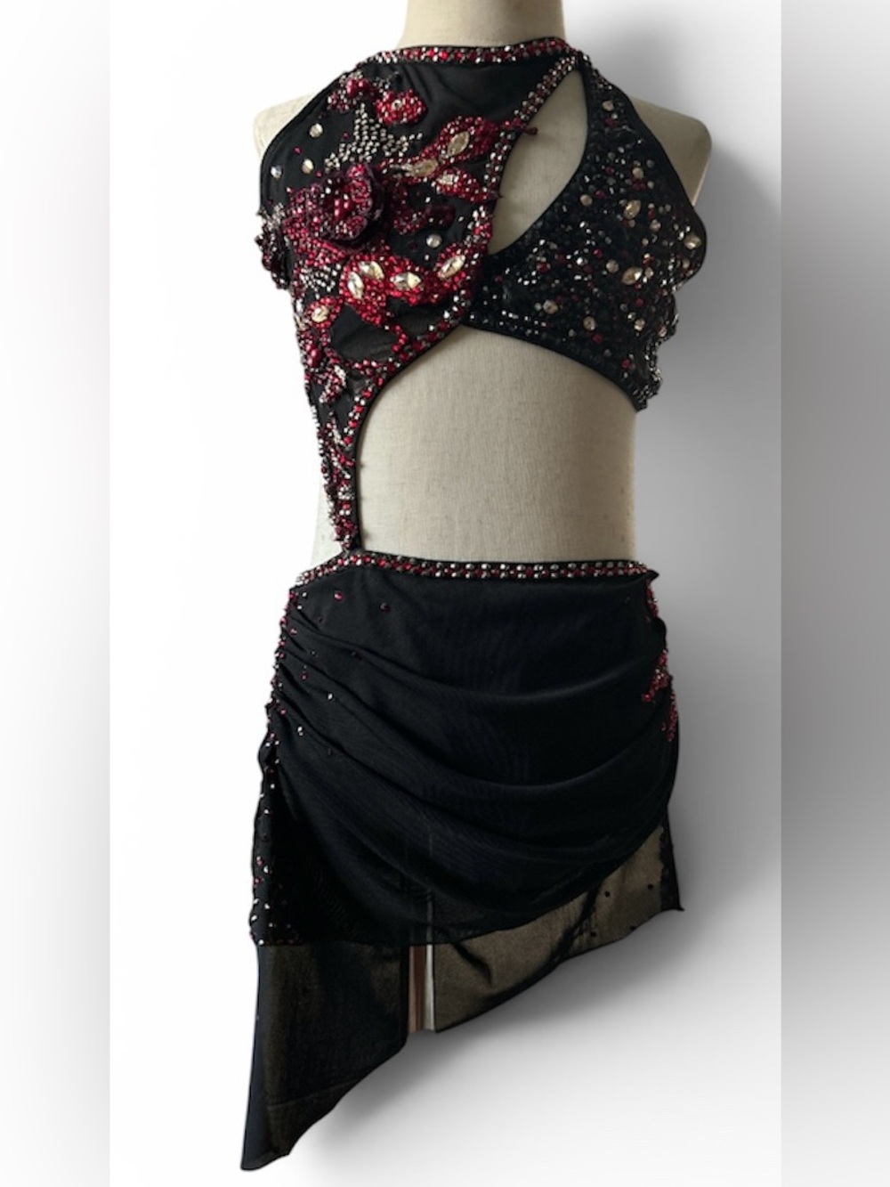 Custom Black Lyrical Dance Costume Loaded with Thousands of Stones